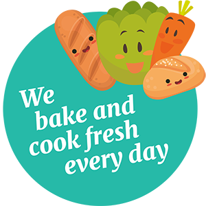 Button with Illustrations for topic fresh baking and cooking with Kinderkrippe Seepfärdli